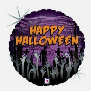 New 5 PCS Bundle Happy Halloween Foil Zombie Balloons